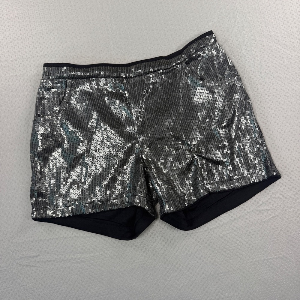 1989 Place Girls Black Sequin Shorts Size 12 Sparkly Party Dance